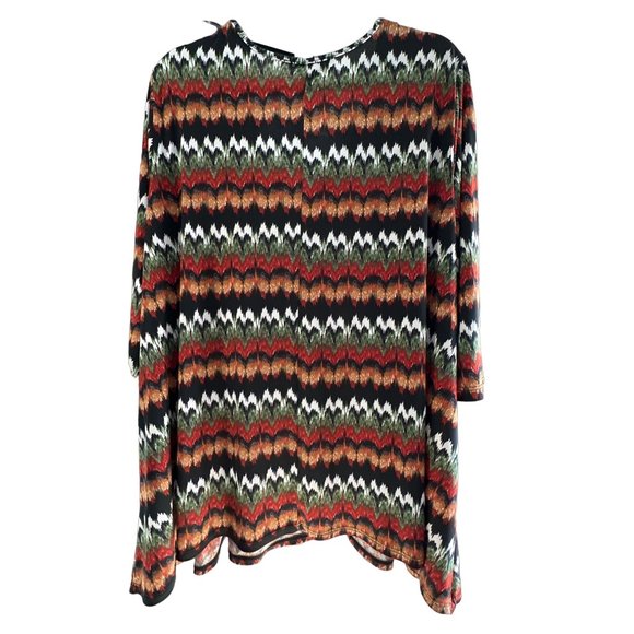 Karen Kane size 3X handkerchief hem v neck 3/4 sleeve tunic top no material tag - Picture 2 of 5